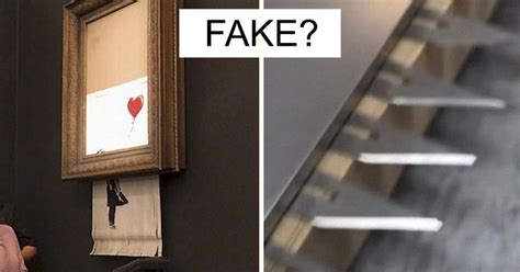Immediately following the final hammer of the auctioneer's gavel, the painting slid into a shredder that was hidden in its frame. This Guy Noticed Something Doesn't Add Up In Banksy's ...