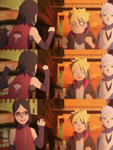 As for the three boys over. sooo cute 😍 | Anime, Boruto, Sarada uchiha