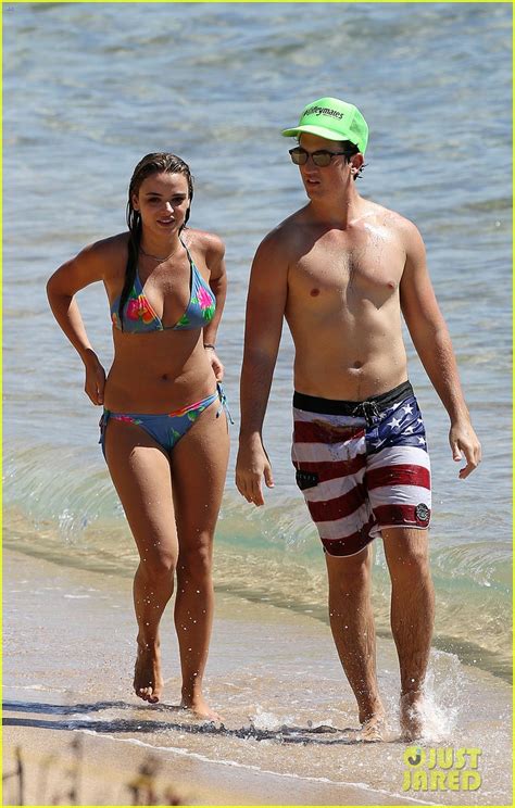 Monty told us the truth. Miles Teller & Girlfriend Keleigh Sperry Flaunt Hot Beach ...