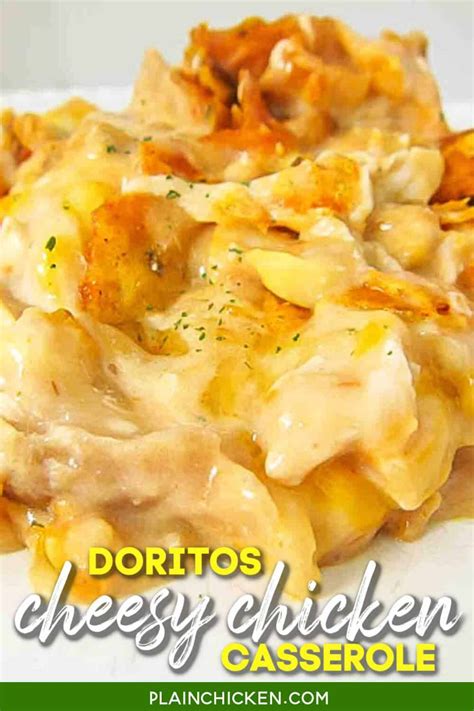 Pour half of the meat mixture into the bottom of a 9×13 pan. Doritos Cheesy Chicken Casserole - THE BEST Mexican ...