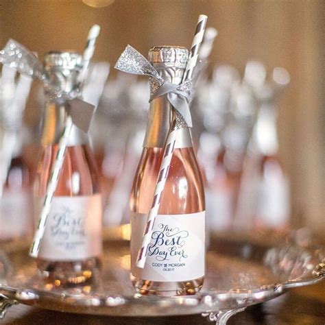 And while the prices are astronomical. Mini bottles of pink champagne for unique wedding favors ...