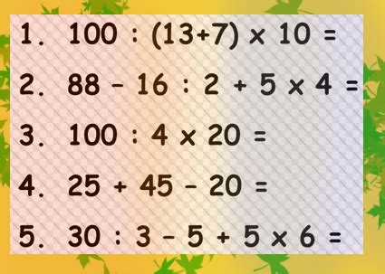 Matematika tidak sulit dipelajari asal tahu cara mempelajarinya. Perhitungan Campuran dan Cara Penyelesaian ~ Makalah anak SD