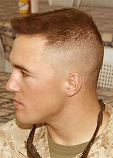 A military fade haircut, like the name, suggests, means that the hair length has a gradual decrease however, the final military haircut would be about 1 inch long only. The Military Mold Hairstyle Ideas from the 40s | Military ...