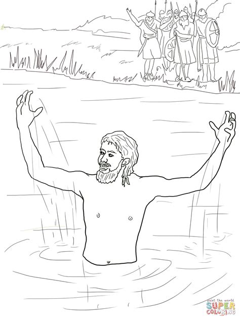 Naaman the leper 2 kings 5 bible mazes: Elisha Heals Naaman coloring page | Free Printable ...