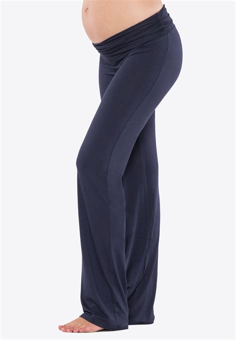 Notre gamme de pantalons de grossesse grande taille offre des articles confortables, pratiques et élégants. Pantalon détente grossesse marine, coupe large, bandeau ...