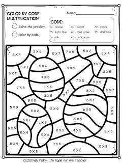 Fifth grade math worksheets for august. An Apple For The Teacher: Easter Color By Number Worksheets in 2021 | Easter colors, Easter math ...