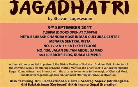 Menara sentral vista, kl sentral. Jagadhatri (vocal recital) by Bavani Logeswaran ...