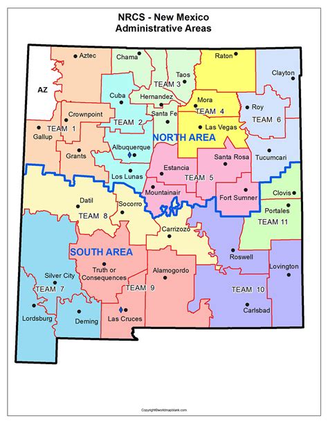 Political map of mexico shows the administrative divisions of the country. Labeled Map of New Mexico | World Map Blank and Printable