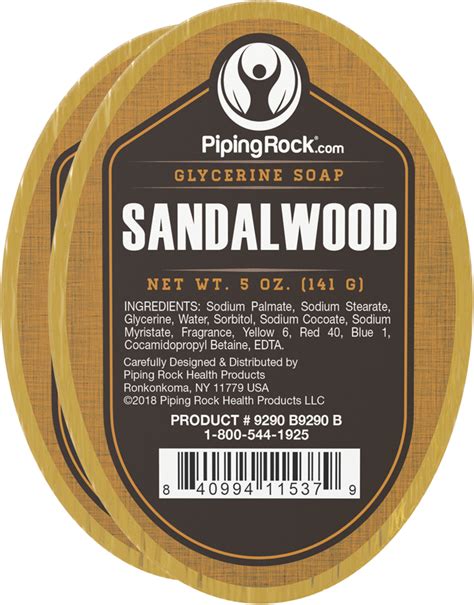 The vintage sandalwood soap bar is enriched with shea butter to create a moisturising soap bar, suitable for all skin types. Sandalwood Glycerine Soap 2 bars x 5 oz (142 g ...