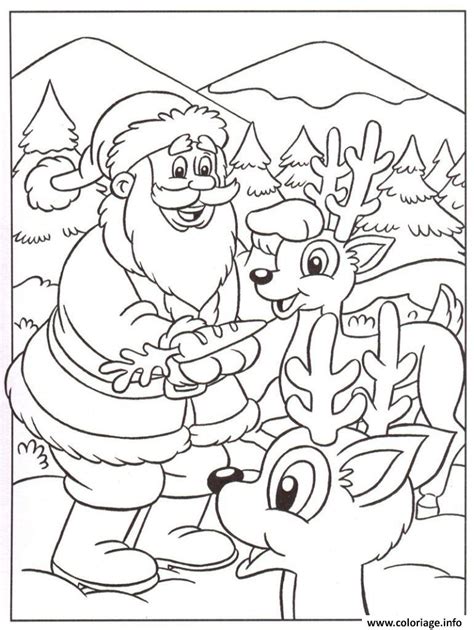 2019 découvrez le tableau dessin pere noel de marty sur pinterest. Coloriage Pere Noel Et Ses Rennes Dessin Noel à imprimer