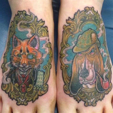 He becomes best friends with … made of iron: fox and the hound tattoos | My feet done by Jordi Ramone ...