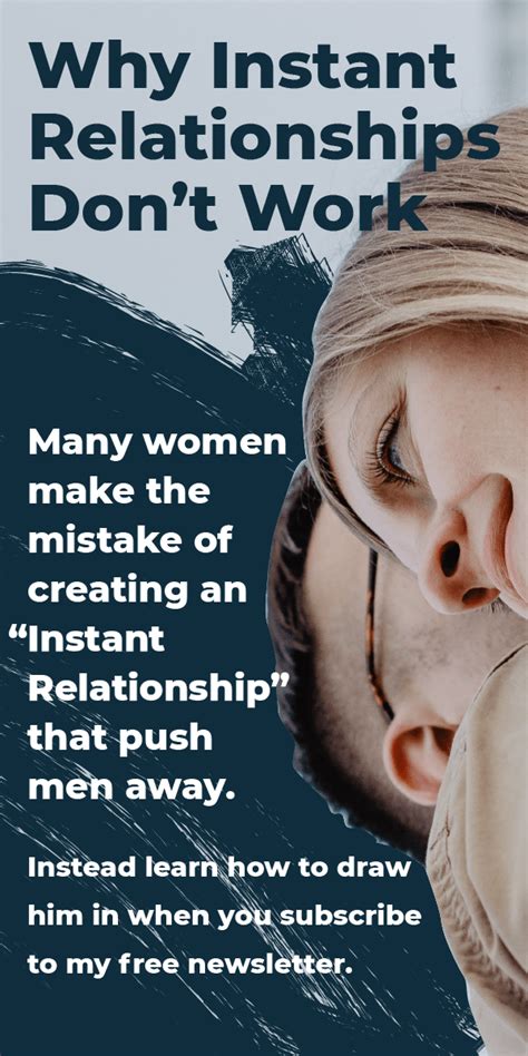 For all you diy'ers out there who don't mind spending that 12 hours a week on dating sites and apps, solution #2 is this: Why Instant Relationships Don't Work | Relationship ...