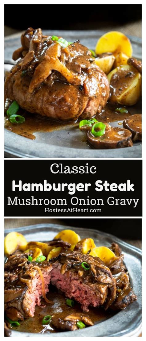 Bring to a simmer and then pour over the hamburger steaks. Perfectly cooked medium-rare Hamburger Steak smothered in ...