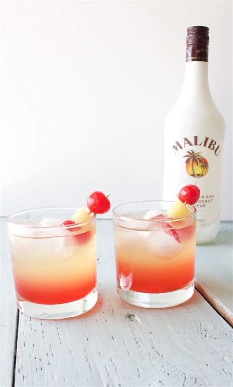 A malibu and coke drink is a really refreshing, cool and nice drink to make at any time. Malibu Sunset Cocktail | Mixed drinks recipes, Drinks ...