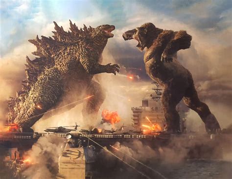Before january, when reports came to godzilla vs. Godzilla vs Kong (2021) Battle On Aircraft Carrier by ...