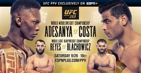 The light heavyweight fighter tko'd the then undefeated dominic reyes in the second round. UFC 253: Israel Adesanya vs Paulo Costa recap and full ...