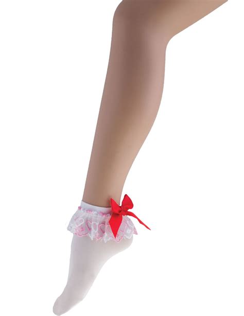 Socquettes blanches avec noeud rouge femme, achat de ...