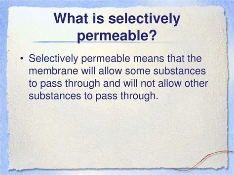 Animal cell selectively permeable membrane. PPT - Chapter 5 Homeostasis and Cell Transport PowerPoint ...