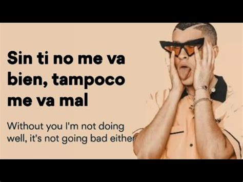 However, it's the first time not in a remix since before they had worked together in. Bad Bunny - Ni Bien Ni Mal ( Lyrics / letra / English ...