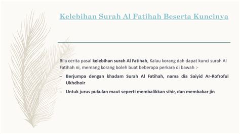 Do you know what your. Kelebihan Surah Al Fatihah - Ilmu Warisan Alam Siri 3 ...