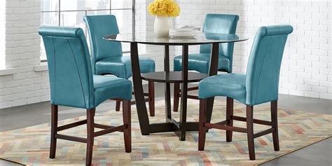 Discover dining sets in every size—small, medium, and large—and pretend you're goldilocks until you find just the right table and chairs. Ciara Espresso 5 Pc Counter Height Dining Set with Blue ...