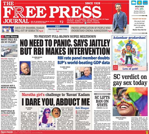 The free press journal is one of mumbai's oldest newspaper with a heritage of. Book Ads in The Free Press Journal | Classified ...