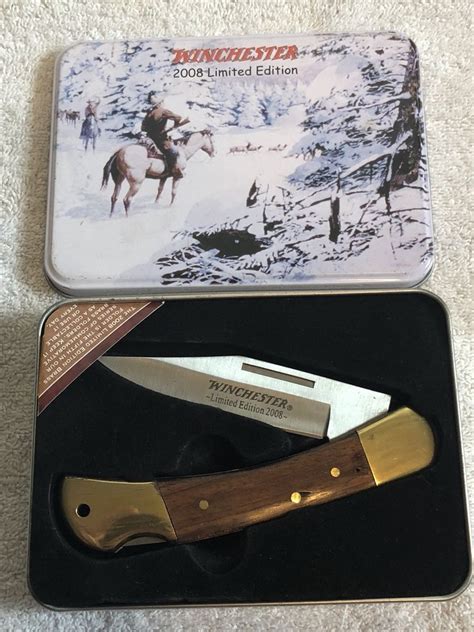 3 1/8″ stainless clip point. Winchester 2008 Limited Edition Folding Knife In Tin ...