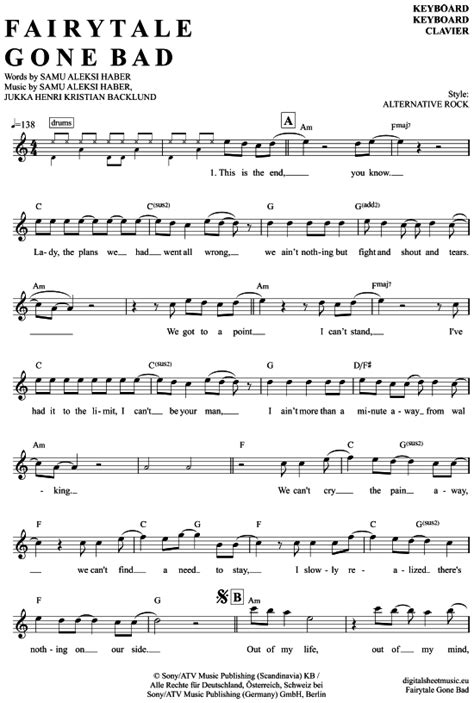 This is the end you know c lady, the plans we had went all wrong g d am we ain't nothing but fight and shout and tears. KLICK auf die Noten um Reinzuhören