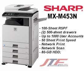 Further evolution in contact within 24. Sharp MX-M453N Copier, Network Printer@ 45 CPM MX-M453N