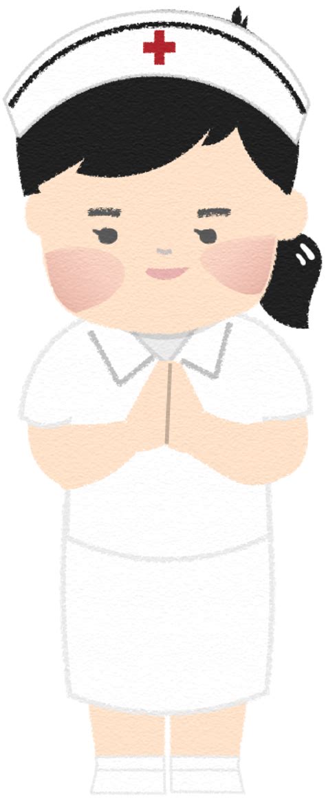 นางพยาบาลชุดขาวกำลังสวัสดี [ภาพวาดฟรี] | OkusanPix