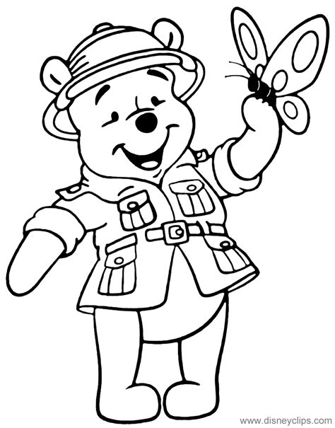 Simple winnie the pooh coloring page for kids. Winnie the Pooh with Animal Friends Coloring Pages ...