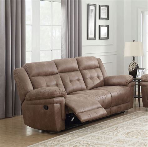 Stylish elements of this contemporary reclining sofa include biscuit back cushioning and incredibly thick and sumptuous pillow top armrests. Anastasia Reclining Sofa (Cocoa) by Steve Silver Furniture ...