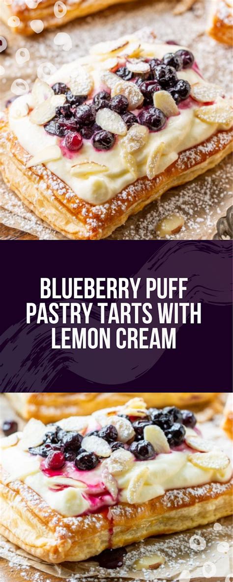 Layer 2 chocolate pieces and 1 marshmallow half in each pastry cup. Blueberry Puff Pastry Tarts with Lemon Cream - All Recipe