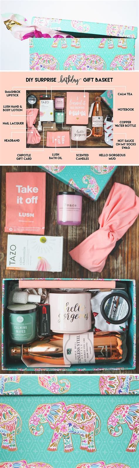 Shopping for small treats and goodies is so much fun that you will have as much pleasure putting one together as. Surprise! Thirtieth Birthday Gift Basket | Birthday gift ...