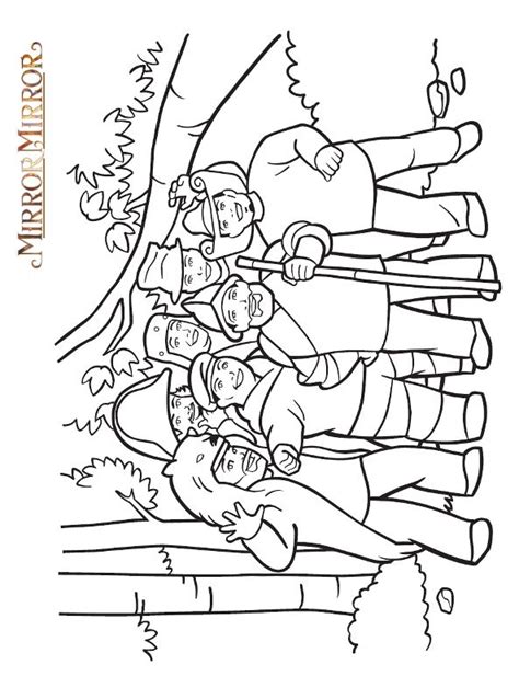 Hand mirror coloring page to color, print or download. Kids-n-fun.com | 4 coloring pages of Mirror Mirror