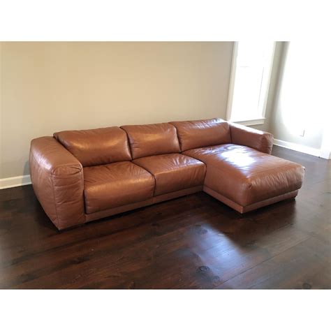 We would most definitely go with a grade 1 or grade 2 leather. American Leather Malibu Brown Leather Sectional Sofa ...