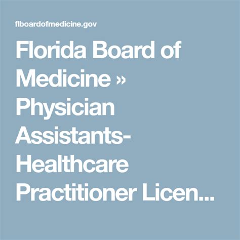 Florida residents healthcare resource center information and enrollment assistance. Florida Board of Medicine » Physician Assistants ...