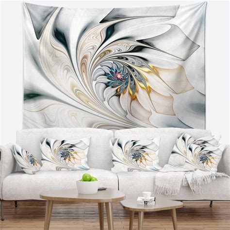 This window makes a perfect wedding gift, anniversary… Designart - White Stained Glass Floral Art - Floral Wall Tapestry