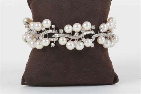 See more at diamond foxxx >>. Rare Pearl Diamond Platinum Bracelet image 7