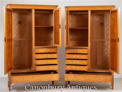 #armoire #beautiful #bedroom decor #closet #crystals #gold #interior design #mirror #white #style #girl #house. Pair French Wardrobes Antique Closet Armoire Maple 1860