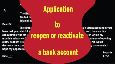 A copy of a valid passport. Application to reopen and reactivate bank account ...