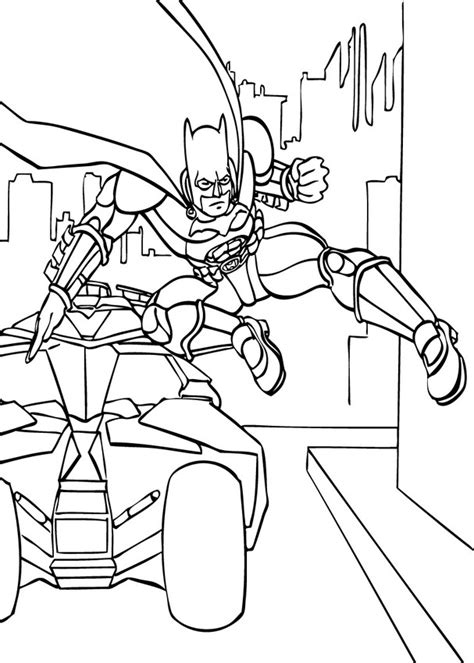 Coloriages de batman à imprimer. Coloriages batman saute de la batmobile - fr.hellokids.com