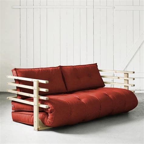 Canapé convertible original et design. Convertible Funk 160 Naturel futon rouge - Achat / Vente ...