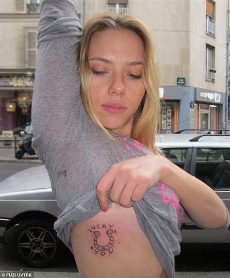 Everything about the actress, singer, model, goddess. Scarlett Johansson New Horseshoe Tattoo