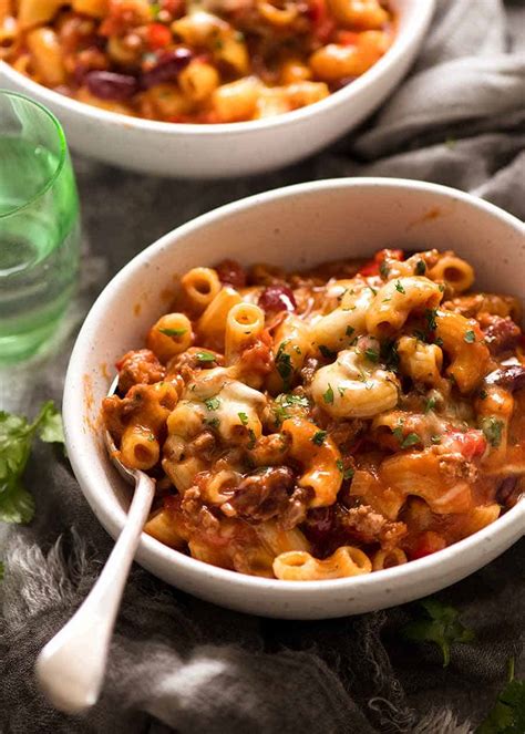 Made with just 7 simple ingredients and ready in under 20 minutes. Chili Mac and Cheese | RecipeTin Eats