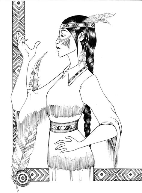 Colorists who love intricate details and wonderful designs inspired by native america will surely enjoy this latest addition to colorit's adult coloring books. Adult Coloring. American Indian tribal girl by shyangell ...