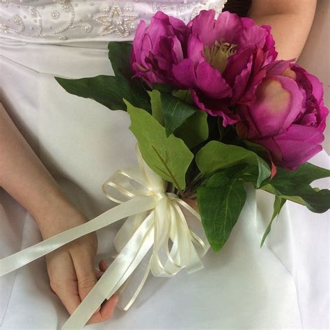 Try afloral for a unique selection. LAST ONE - WEDDING BOUQUET of artificial burgundy peony ...