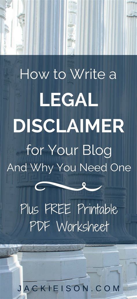 We'll go over everything about copyrighting a book so you can publish legally! How to Write a Legal Disclaimer for Your Blog and Why You ...