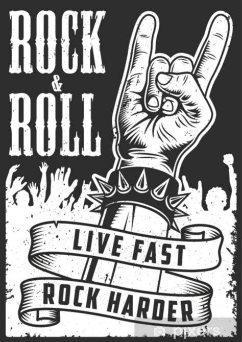 Let's get ready to rock 'n' roll: Aufkleber Hand in Rock'n'Roll-Zeichen • Pixers® - Wir ...