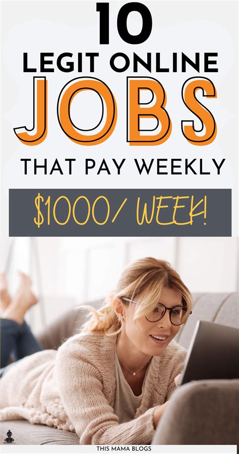 We did not find results for: 10 Legit Online Jobs that Pay Weekly in 2020- $1000 per Week in 2020 | Legit online jobs, Online ...